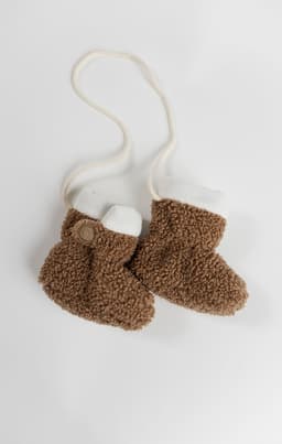 Baby Booties Teddy Brown