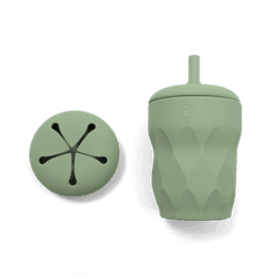 Silicone Cup with Straw and Snack Lid